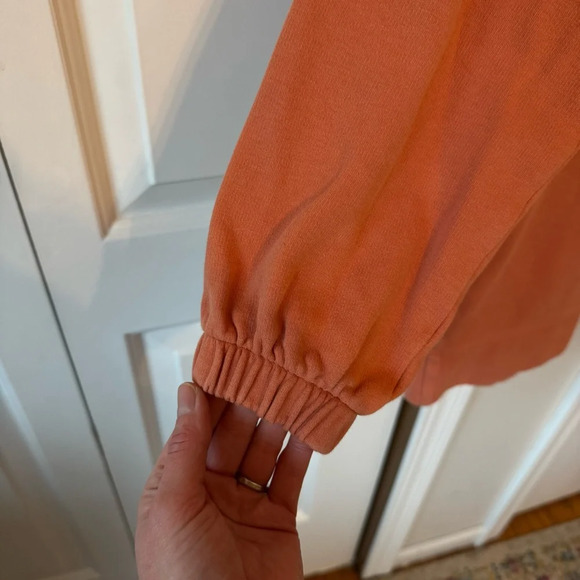 Elegantees Orange Women’s Hooded Sweater Tunic 100% Cotton Size Small - Picture 4 of 14